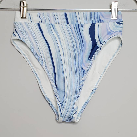 L*SPACE • Marble Blue White Frenchi Bitsy Bikini Bottom NEW Sz M - Picture 3 of 9